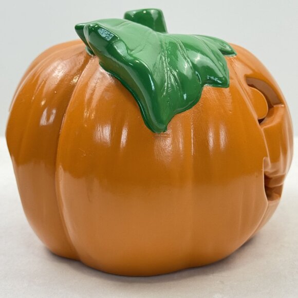 Vintage 1988 Flambro Ceramic Jack OLantern Pumpkin Tealight Candle Holder #1542A - Picture 5 of 16